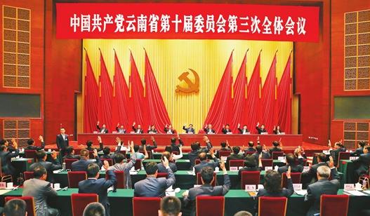 中共云南省委十届三次全会在昆举行