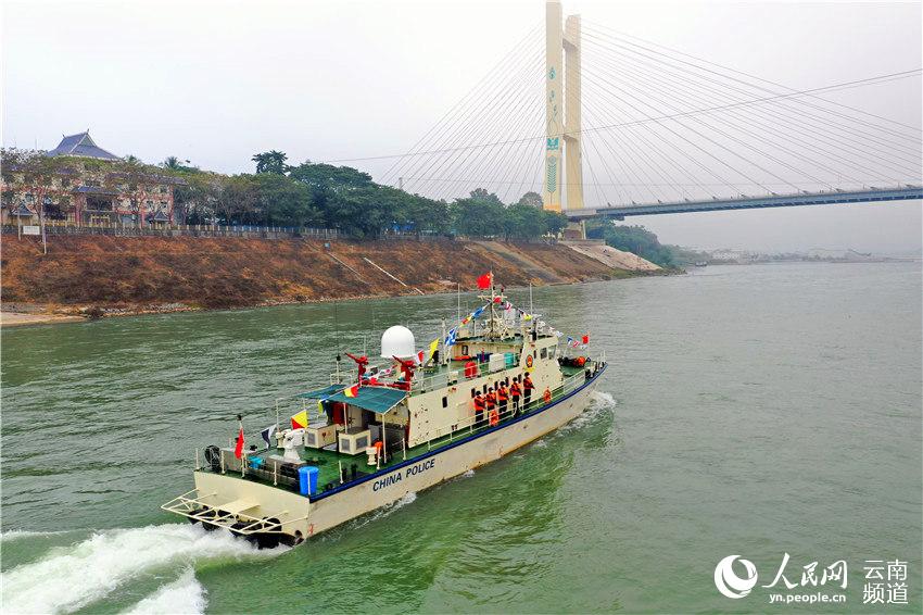 12月8日，雲南西雙版納景哈港，第100次中老緬泰湄公河聯合巡邏執法起航。張錚 攝 