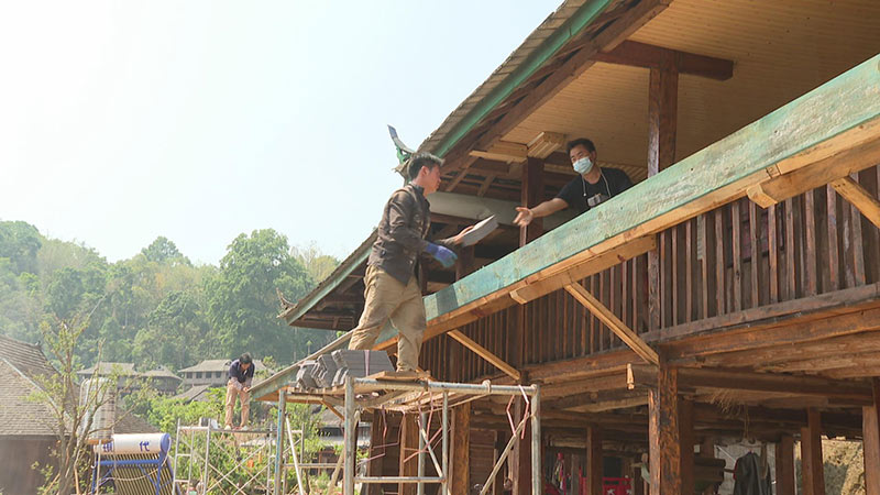 正在建設中的邊境小康村糯福鄉阿裡村阿裡上寨。瀾滄縣融媒體中心供圖