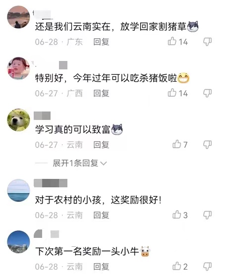 社交媒體賬號評論截圖。