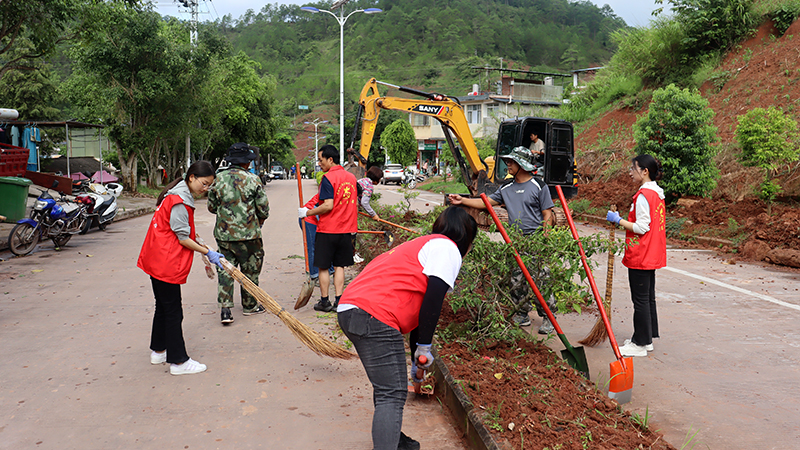 普义乡植树现场。蔡明洁摄
