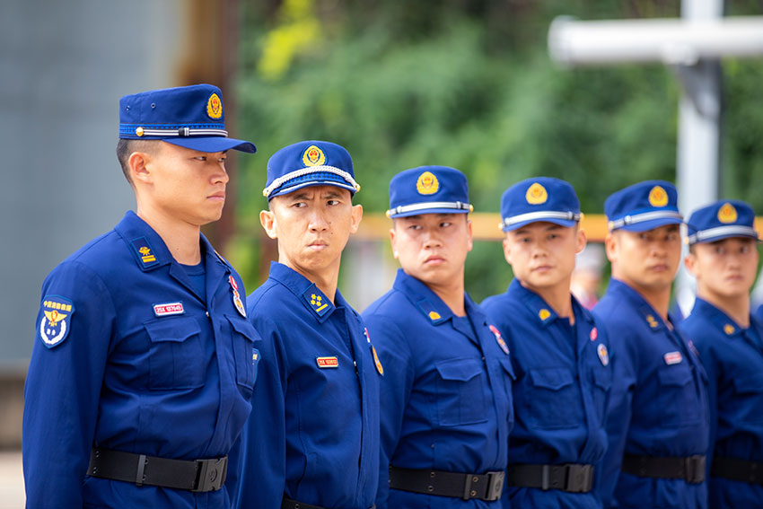 队列比赛。云南省消防救援总队供图