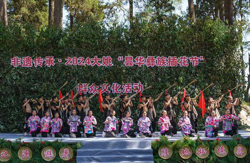 插花节活动现场。