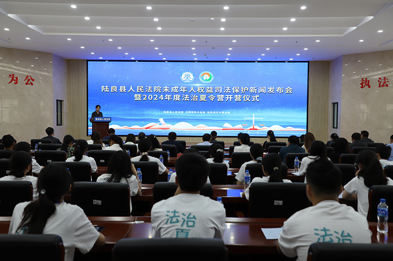 陆良县人民法院开展未成年人权益司法保护新闻发布会暨2024年度法治夏令营开营仪式。