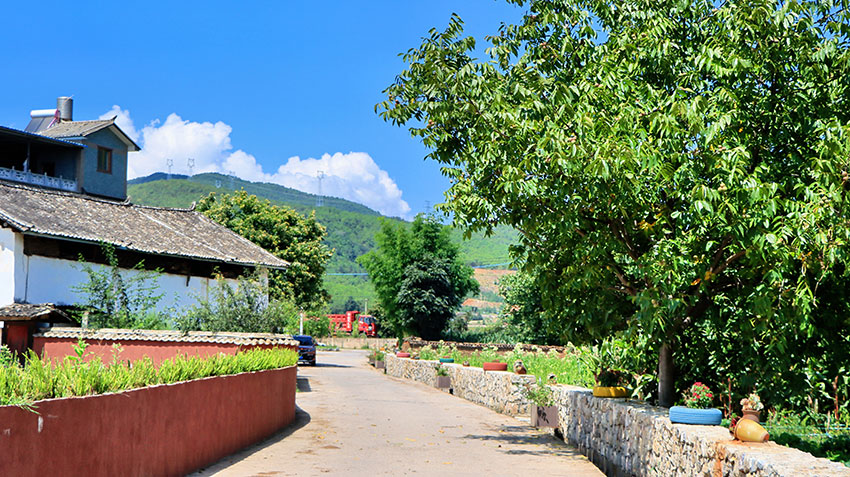 村间道路。