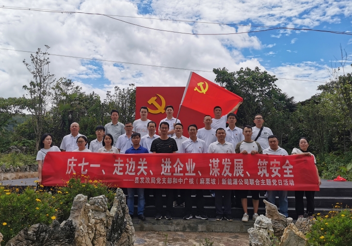 县发改局党支部与中广核（麻栗坡）新能源公司联合开展主题党日活动。