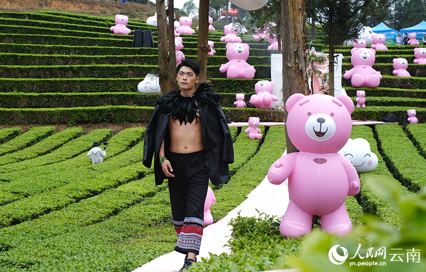 茶山走秀。人民网 曾智慧摄