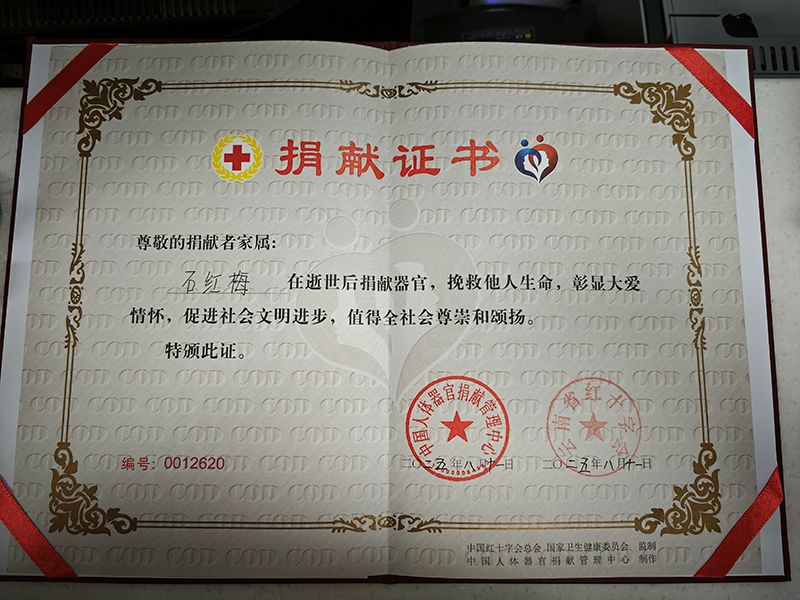 捐献证书-镇沅县融媒体中心供图