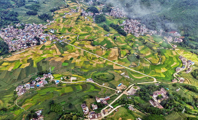 黑尔村航拍图。