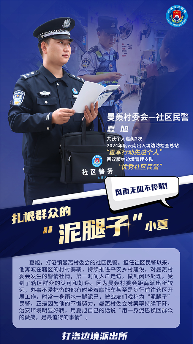 夏旭。打洛边境派出所供图