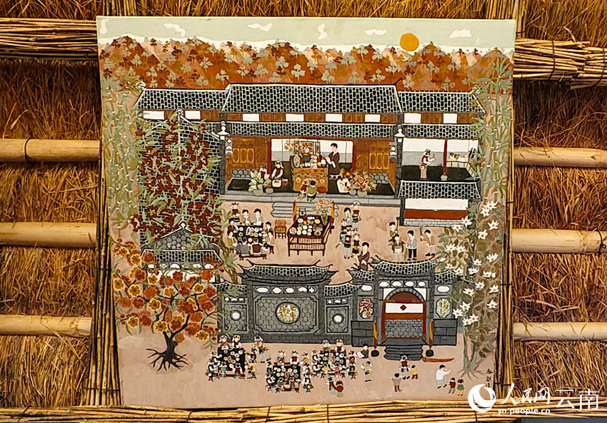 4大理双廊白族农民画社成员画作。人民网记者 符皓摄