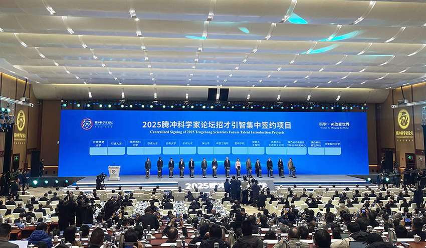 2025腾冲科学家论坛招才引智集中签约项目现场。人民网记者 程浩摄