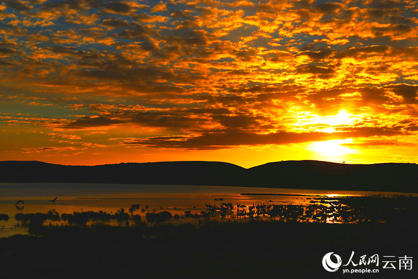 云南昭通大山包的霞光。 郑远见摄
