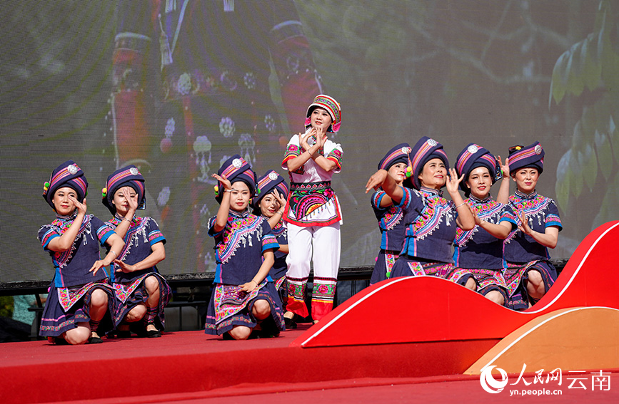 12月18日上午,云南省宁洱哈尼族彝族自治县举行成立四十周年庆祝文艺演出。人民网记者 虎遵会摄