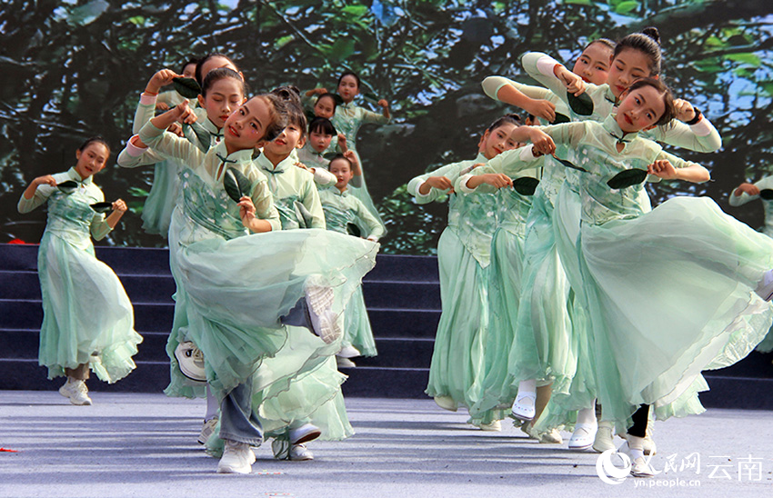 庆祝景东彝族自治县成立四十周年文艺演出现场。人民网记者 程浩摄