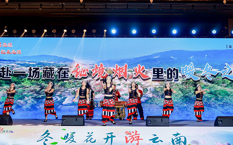 【1】雲南佤族舞蹈《木鼓甩發舞》瞬間點燃了推介現場氛圍。雲南省文旅廳供圖