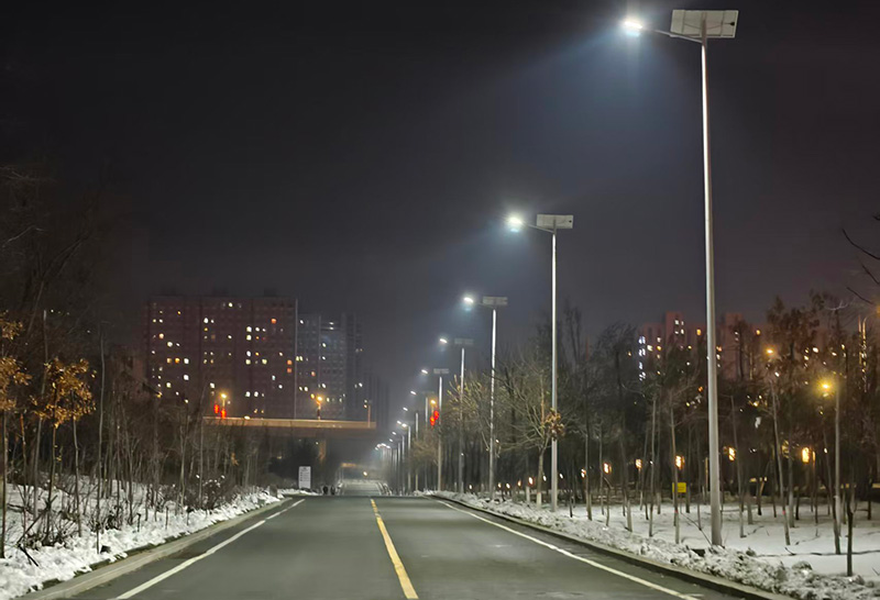 厂区主路LED太阳能路灯。韩婷婷摄