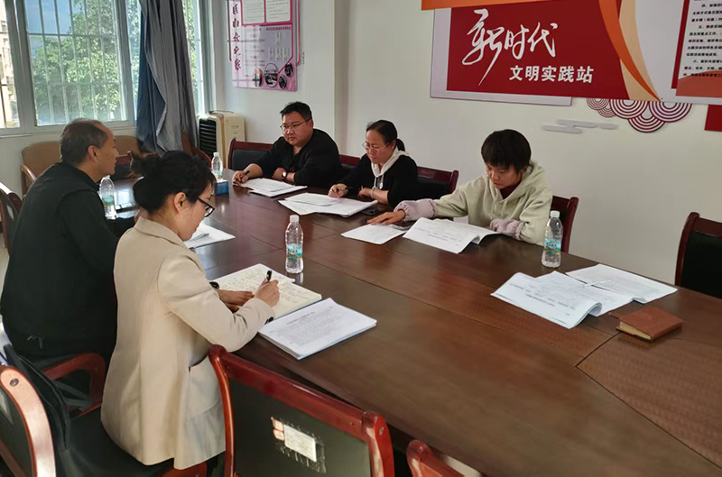 解化社区社会建设观察点观察员们在研究观察议题-黄雪芬摄-2025年3月10日