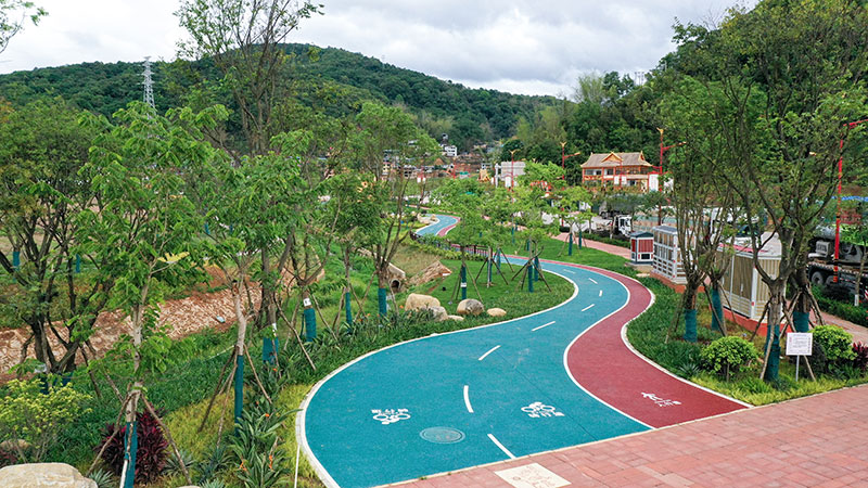 西盟县东城区口袋公园街景。奚川江摄