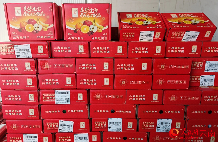 已包装好待发货的牛油果。谢鑫莹摄