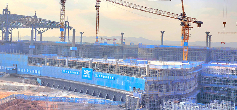 昆明長水國際機場T2航站樓施工現場。