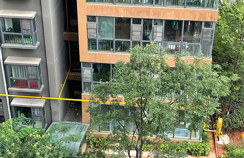 曲靖市麒麟区安厦十五城上东区小区的燃气管道。