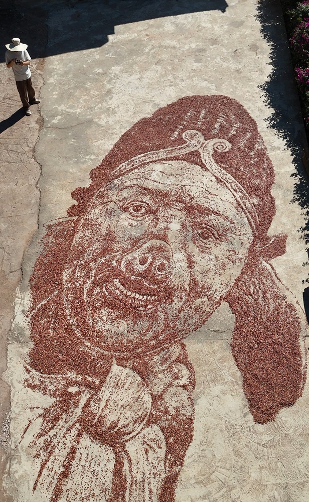 宁思画的猪八戒。视频截图