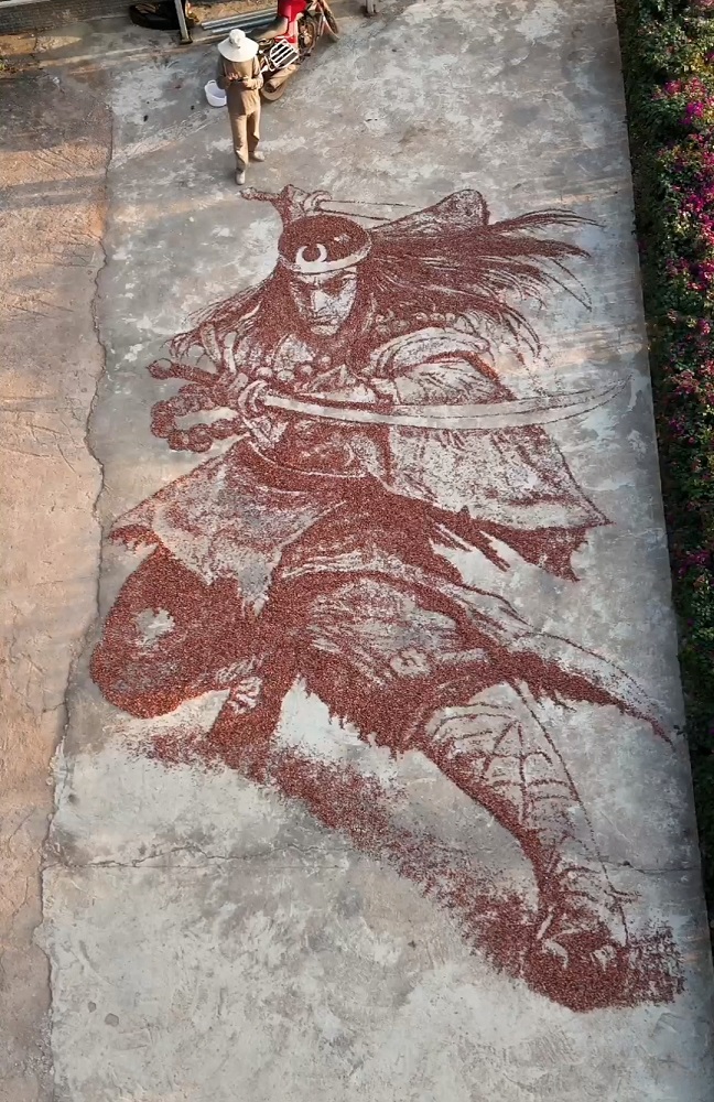 宁思画的武松。视频截图