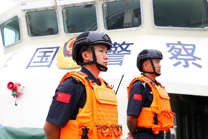 【2】第164次中老缅泰湄公河联合巡逻执法行动启动。云南省公安厅供图