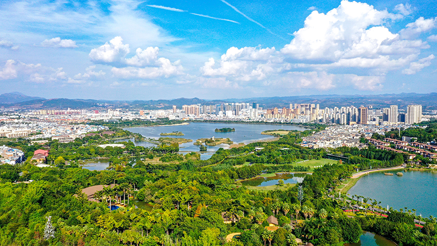 湖泉生態園。彌勒市融媒體中心供圖