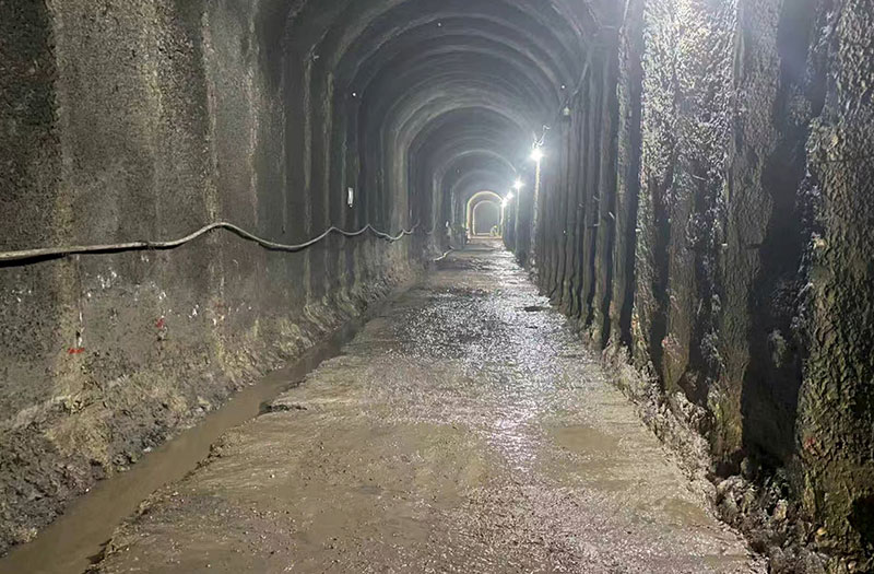 龙树隧洞洞内施工道路。吴亮摄