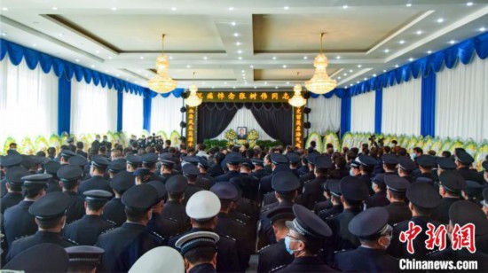 圖為張樹偉同志遺體告別儀式現場。呼和浩特市公安局供圖